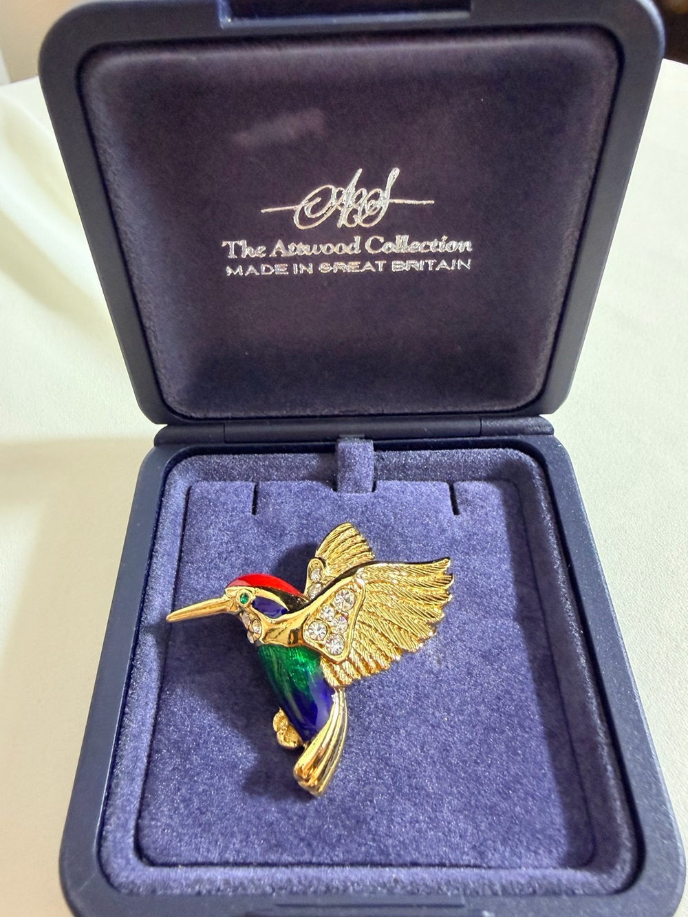The Attwood Collection Hummingbird Brooch NWOT Harrods London